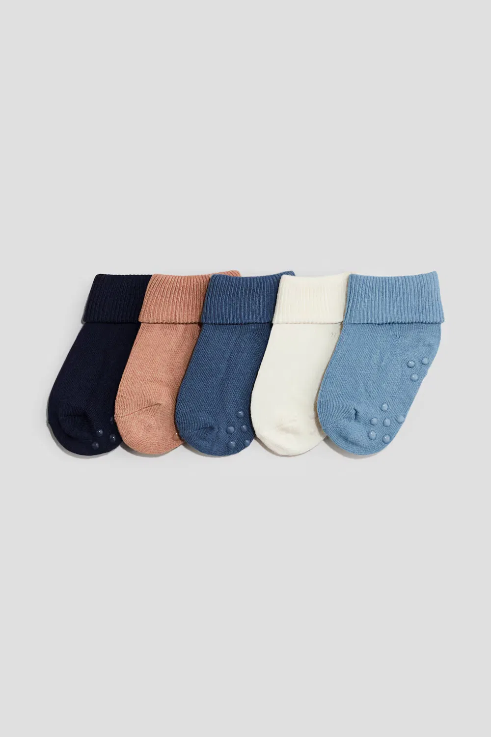 Набор из 5 противоскользящих носков H&M, Blau/Hellbraun