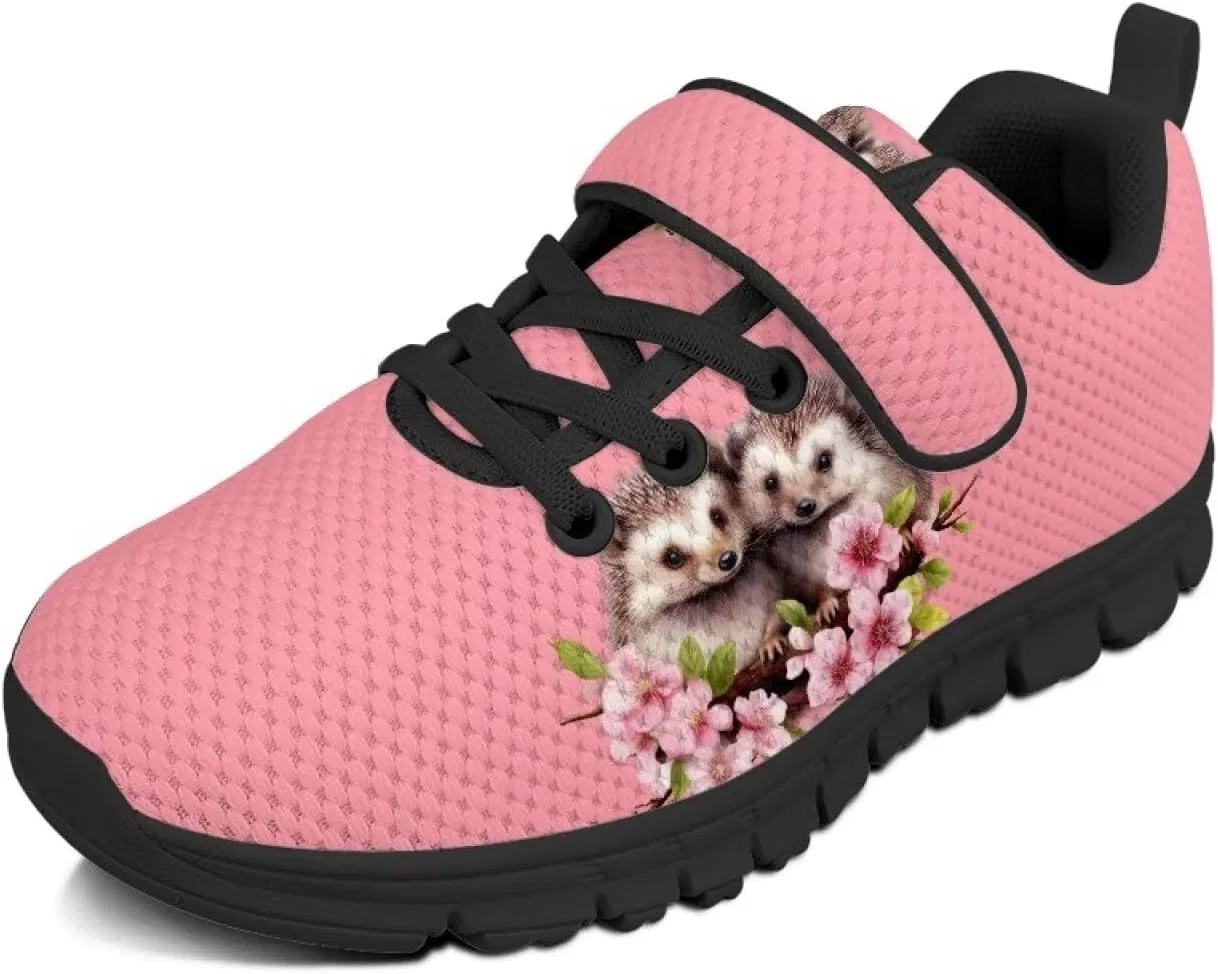 Детские кроссовки для девочек с принтом Cugasmaru, Hedgehog Floral