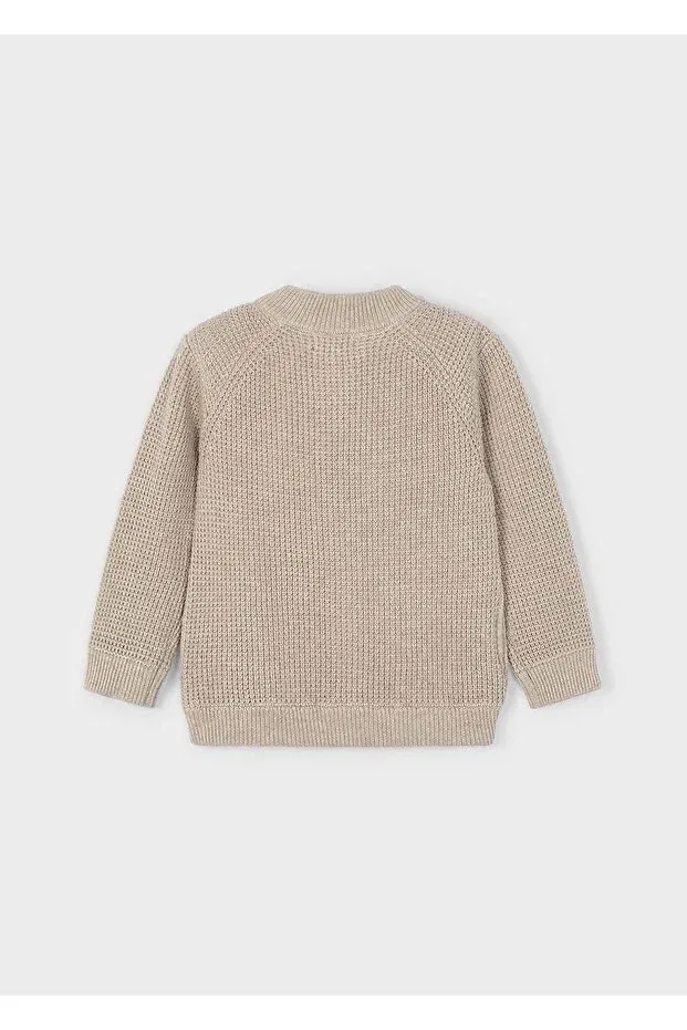 Детский кардиган на молнии для мальчиков хлопковый Mayoral, Beige — фото 2