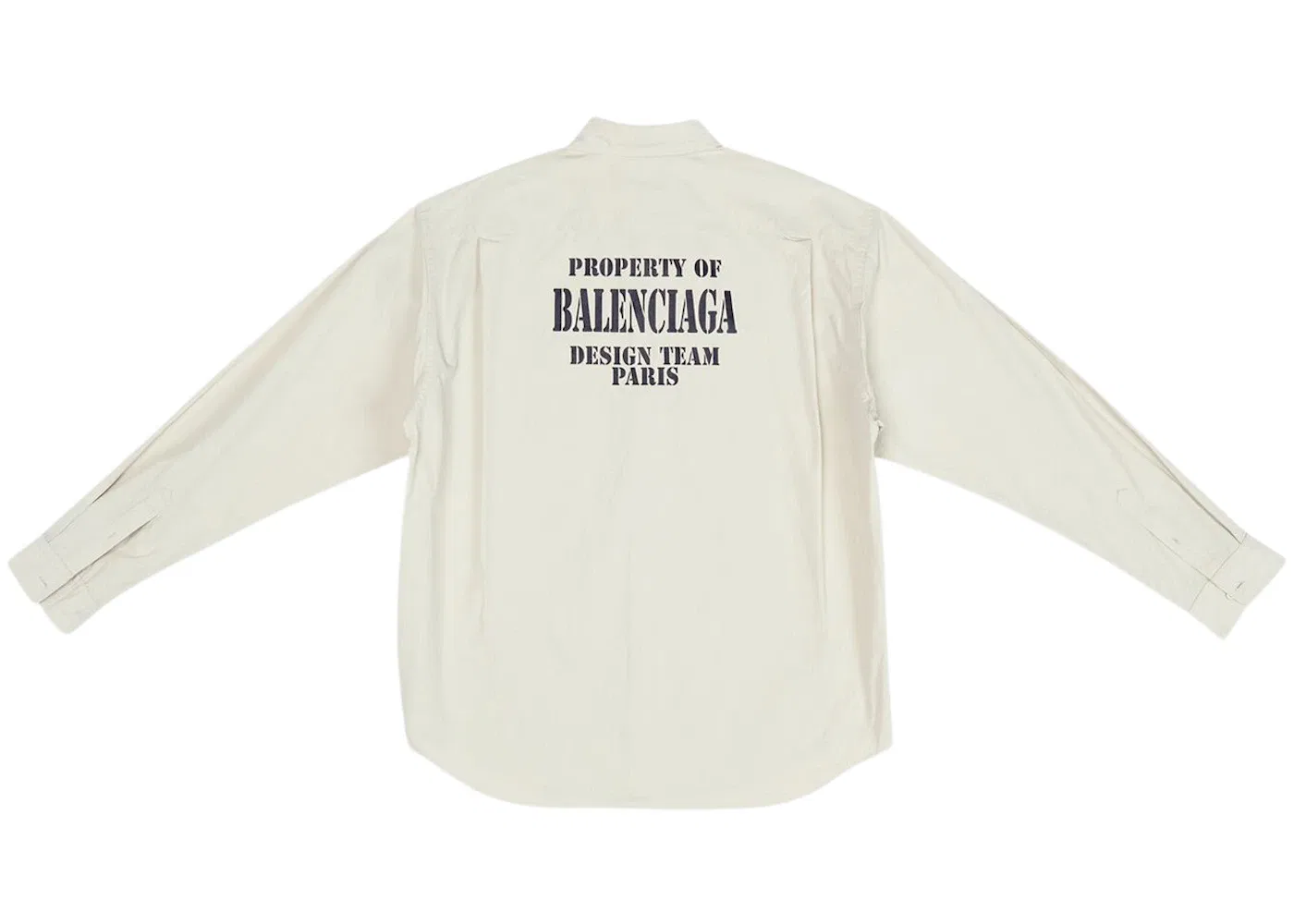 Мужская рубашка свободного кроя Property Large Fit Shirt Balenciaga, Beige/Black — фото 2