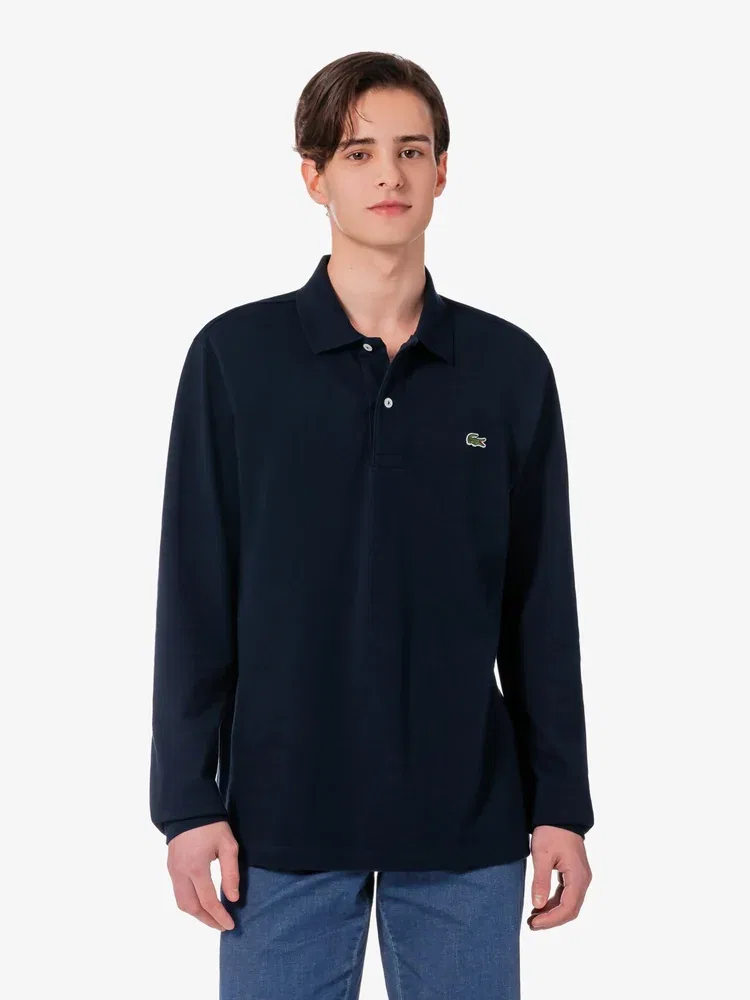 Футболка с длинным рукавом French Regular Fit Basic LACOSTE, Navy — фото 4