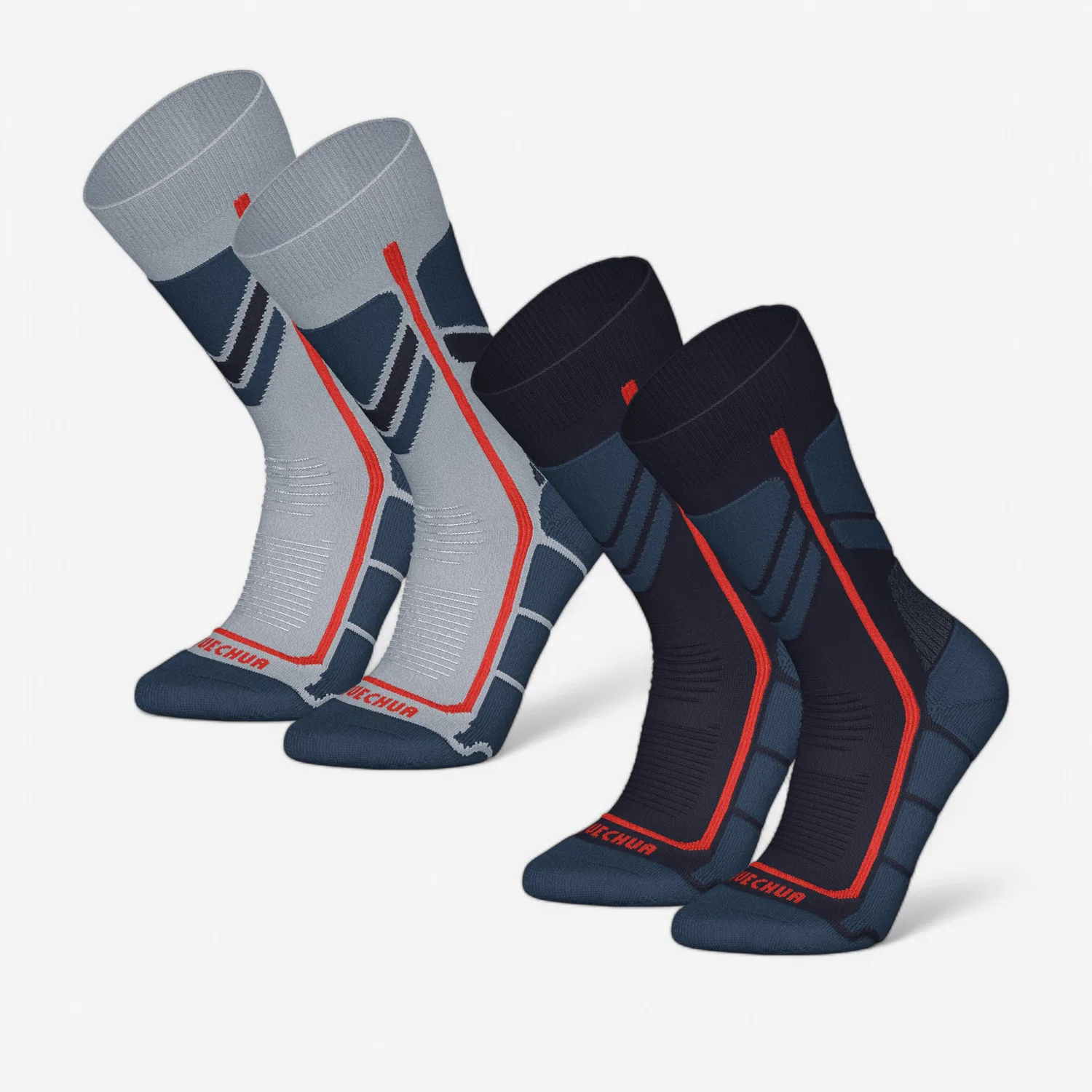 Детские теплые носки для зимних прогулок Wandersocken Kinder SH500 Quechua, Kosmosblau Petrolblau Silbergrau