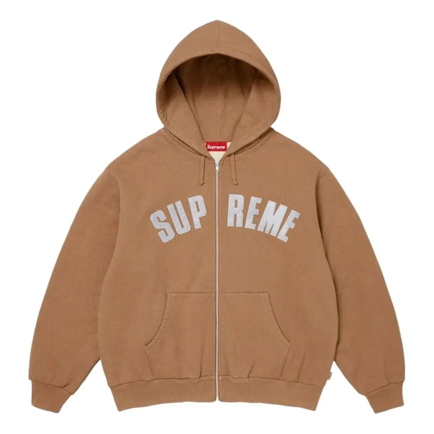 Мужское худи FW26 Arc Thermal Lined Zip Up Hooded Sweatshirt 'Light Brown' Supreme, Light Brown