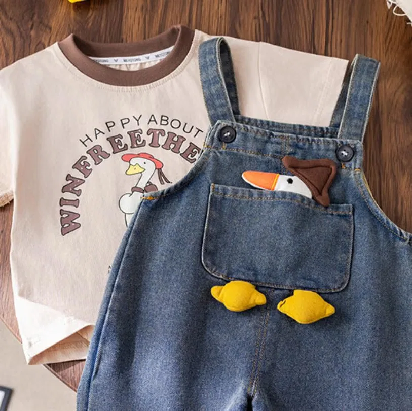 Комплект брюк для мальчика с коротким рукавом 2 pcs 2-5years Chicpoint, бежевый — фото 3