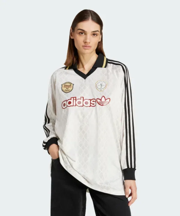 Футболка с длинным рукавом ретро спортивная, вдохновленная крикетом, Adidas