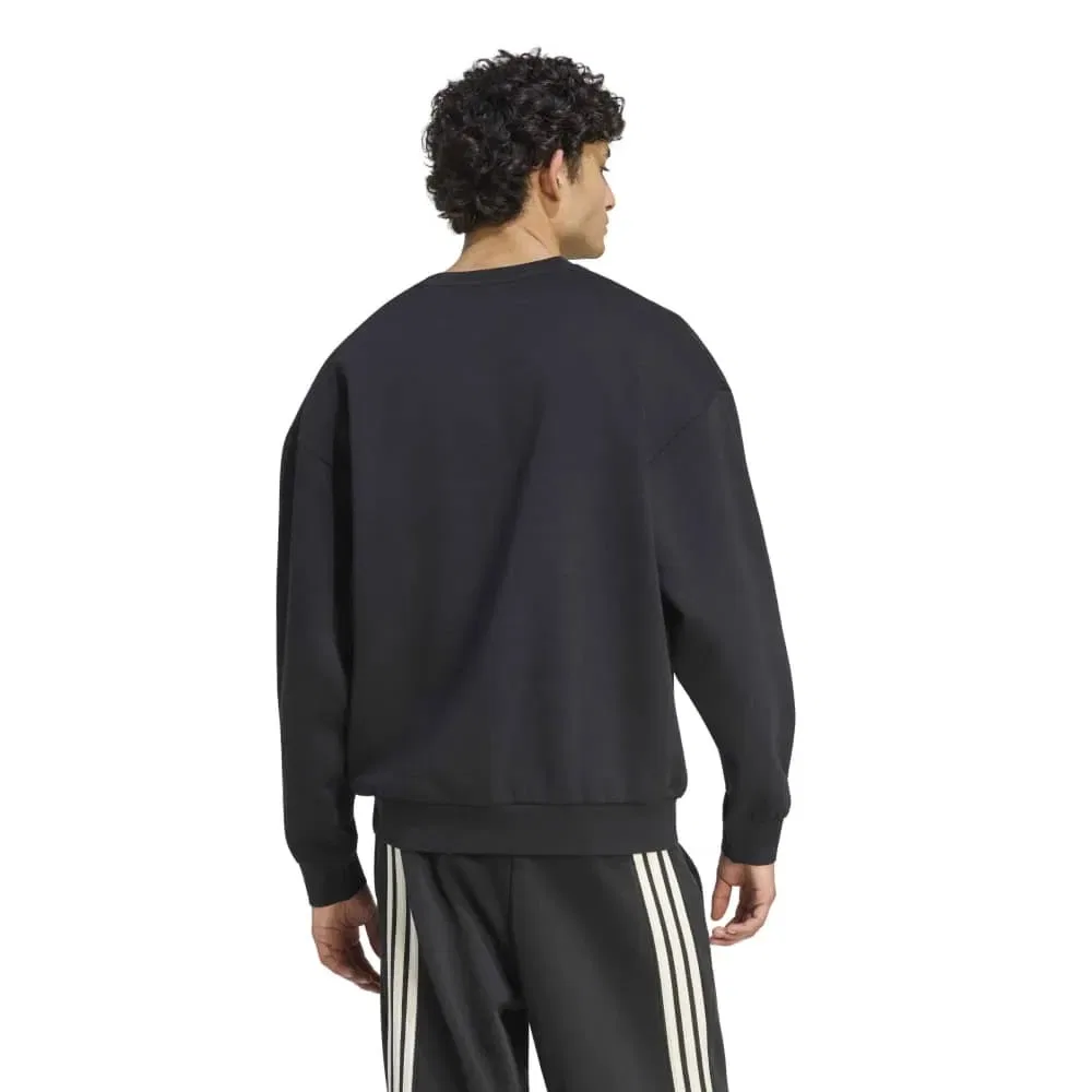 Мужской свитшот с воротником-стойкой Seasonal Essentials Collegiate Fleece Crew Adidas, Black — фото 2