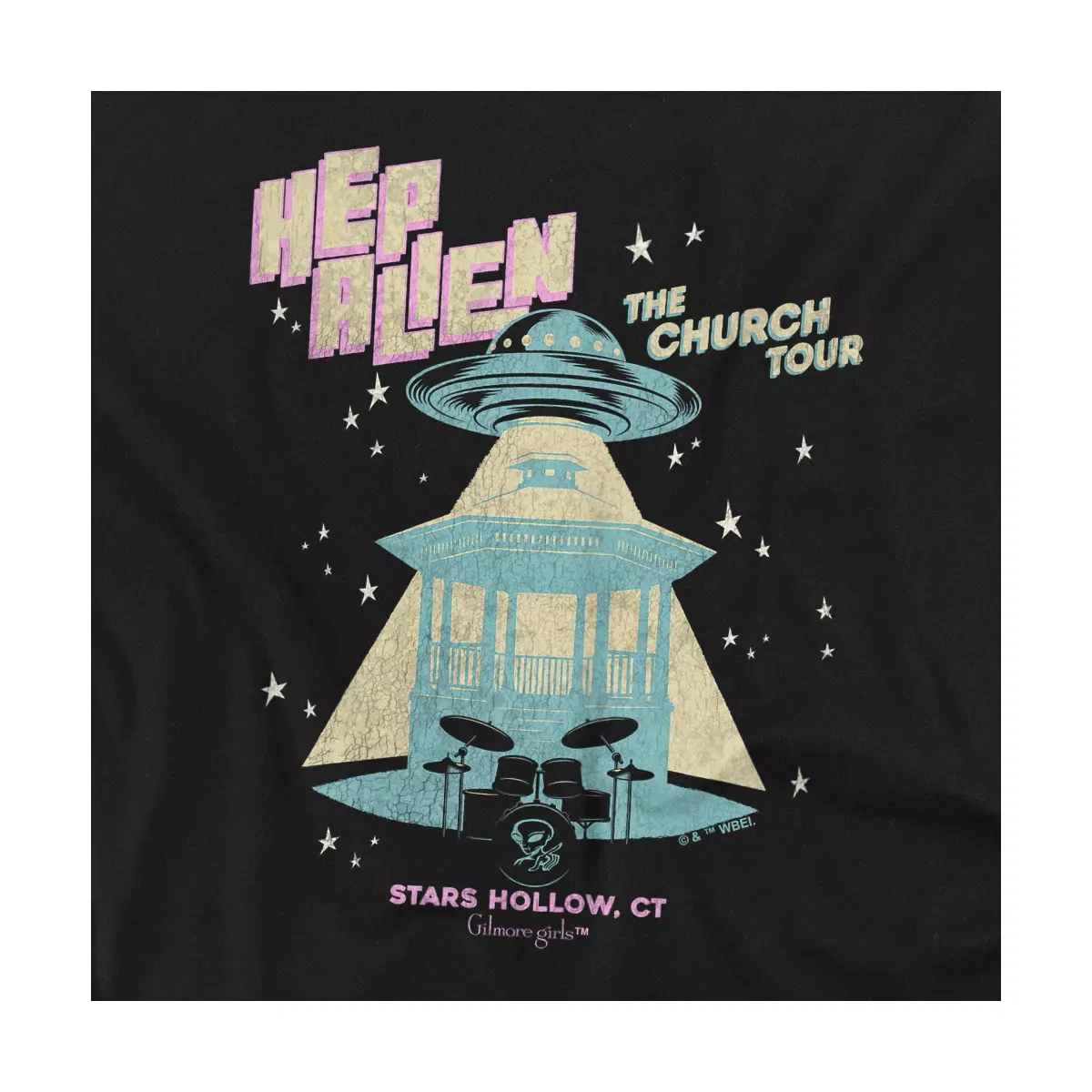 Детское боди с коротким рукавом с принтом Hep Alien Church Tour Gilmore Girls, Black — фото 2