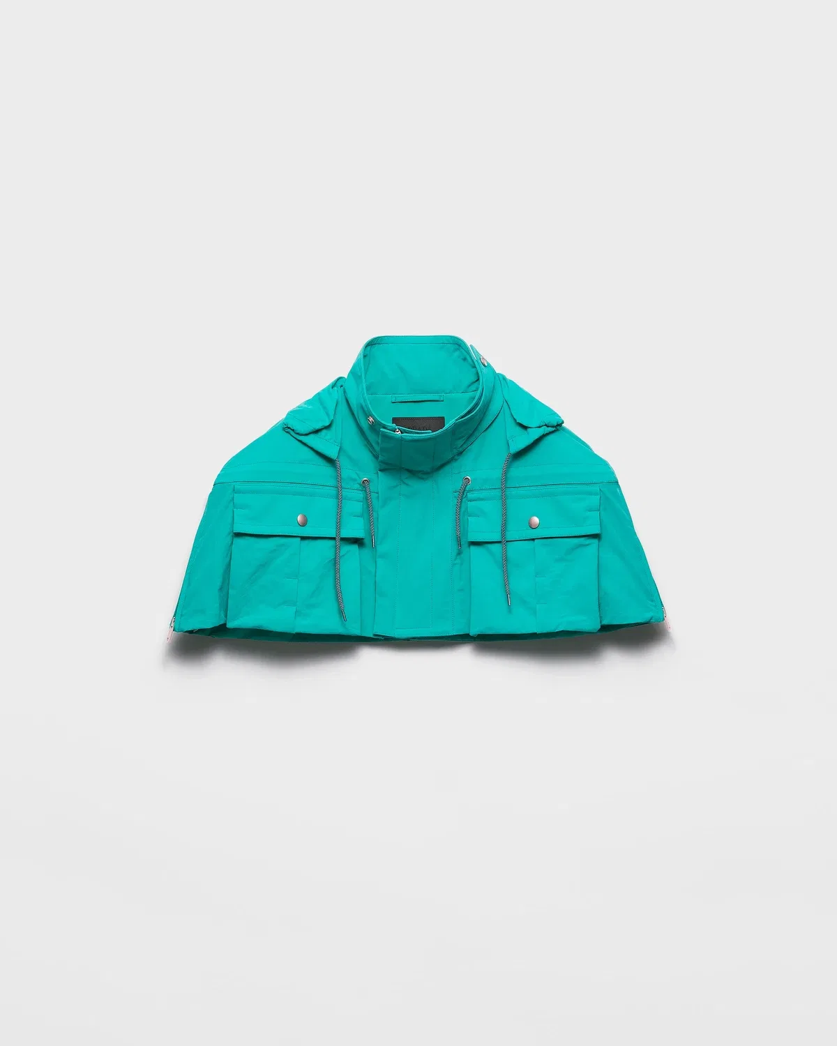 Куртка из технической ткани с капюшоном Prada, бирюзовый