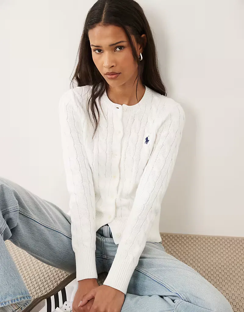 Кардиган с длинными рукавами Polo Ralph Lauren, белый