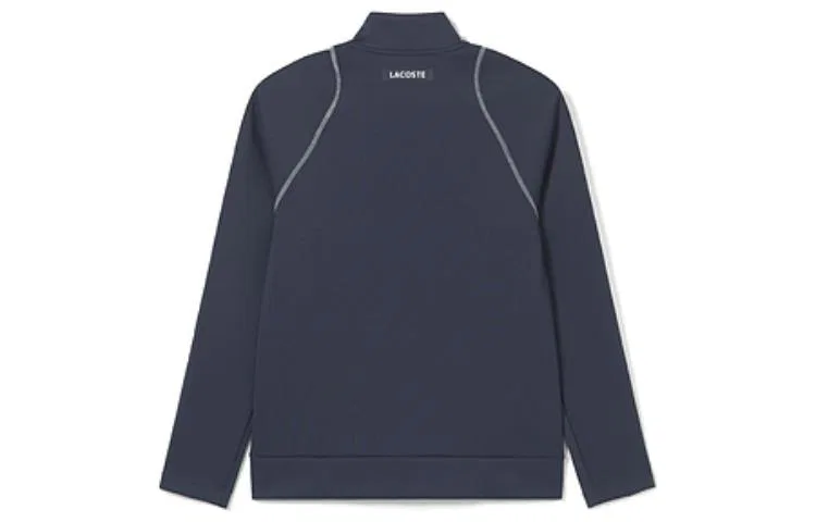 Свитшот мужской Lacoste с воротником-стойкой, темно-синий — фото 3