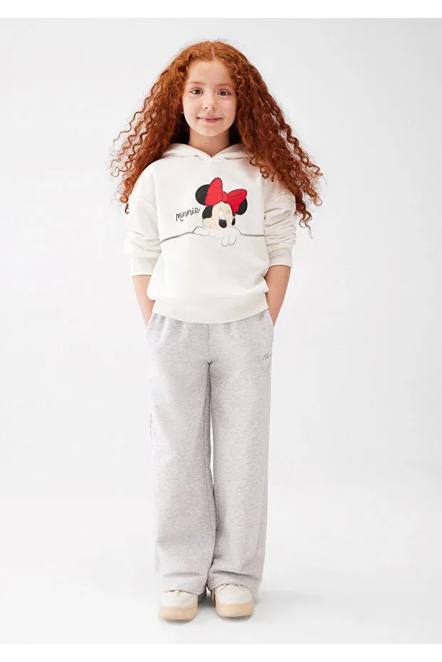 Детское худи для девочек с принтом Minnie Mouse Printed White Sweatshirt Mavi, White — фото 2