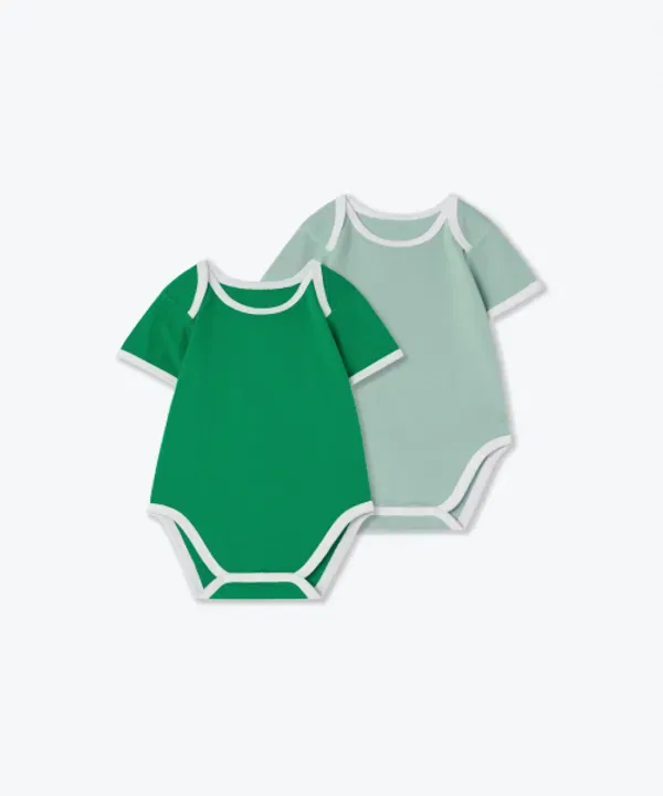 Боди с коротким рукавом, 2 шт., Musinsa Standard Kids, зеленый/пыльная мята