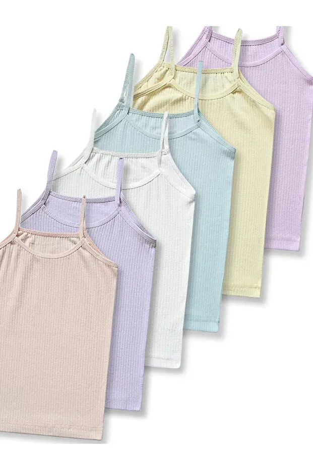 Детский комплект маек для девочек с тонкой бретелькой Panfilia, Pink Lilac White