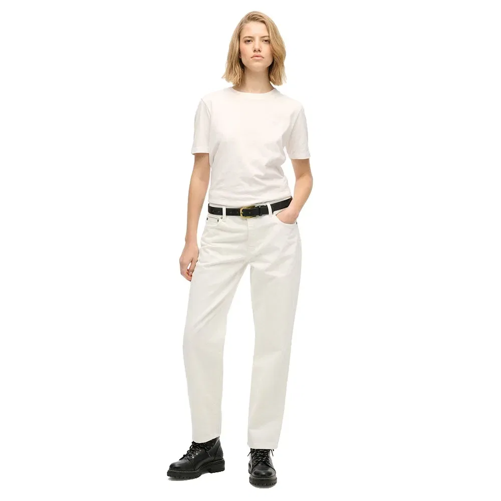 Джинсы Superdry Mid Rise Straight, белый — фото 4