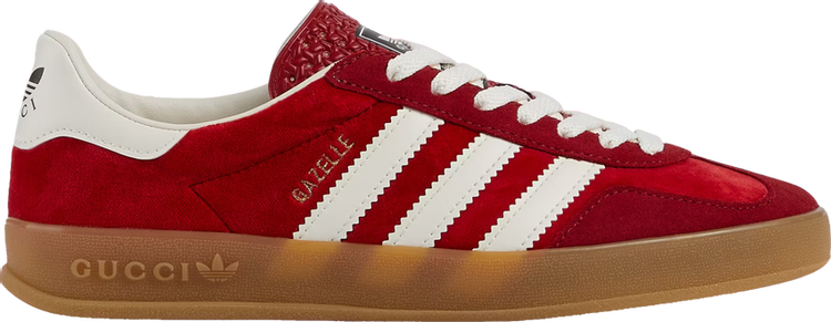 Лимитированные кроссовки Adidas Adidas x Gucci Wmns Gazelle 'Red Velvet', красный - фото