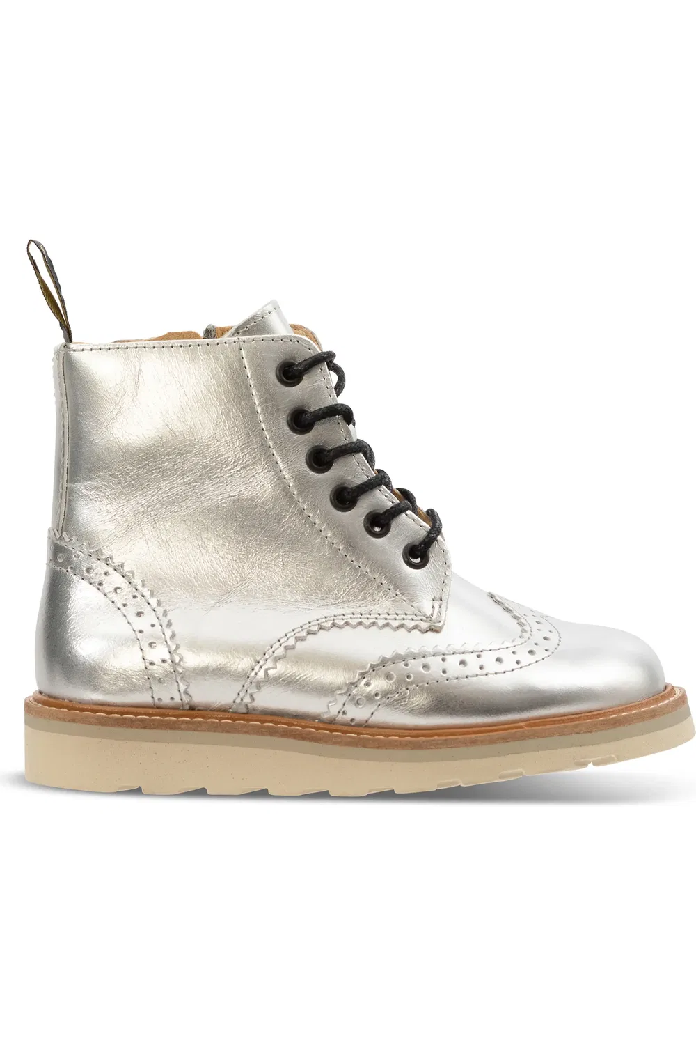 Детские ботинки броги на шнуровке Sidney Young Soles, Silver — фото 3