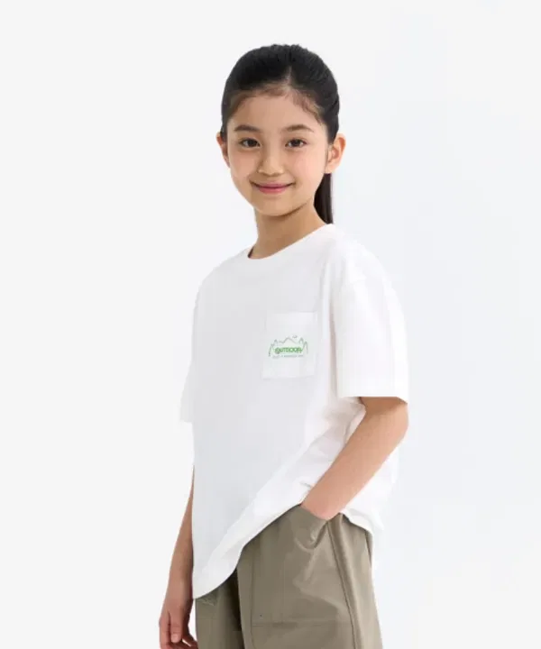 Футболка с карманом, Outdoor Products Kids, айвори — фото 2