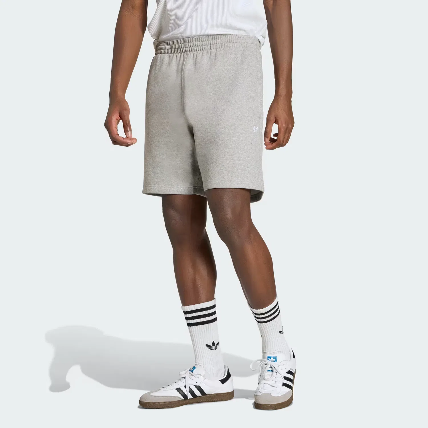 Мужские флисовые шорты на кулиске Trefoil Essentials 7 Inch Adidas Originals, серый меланж