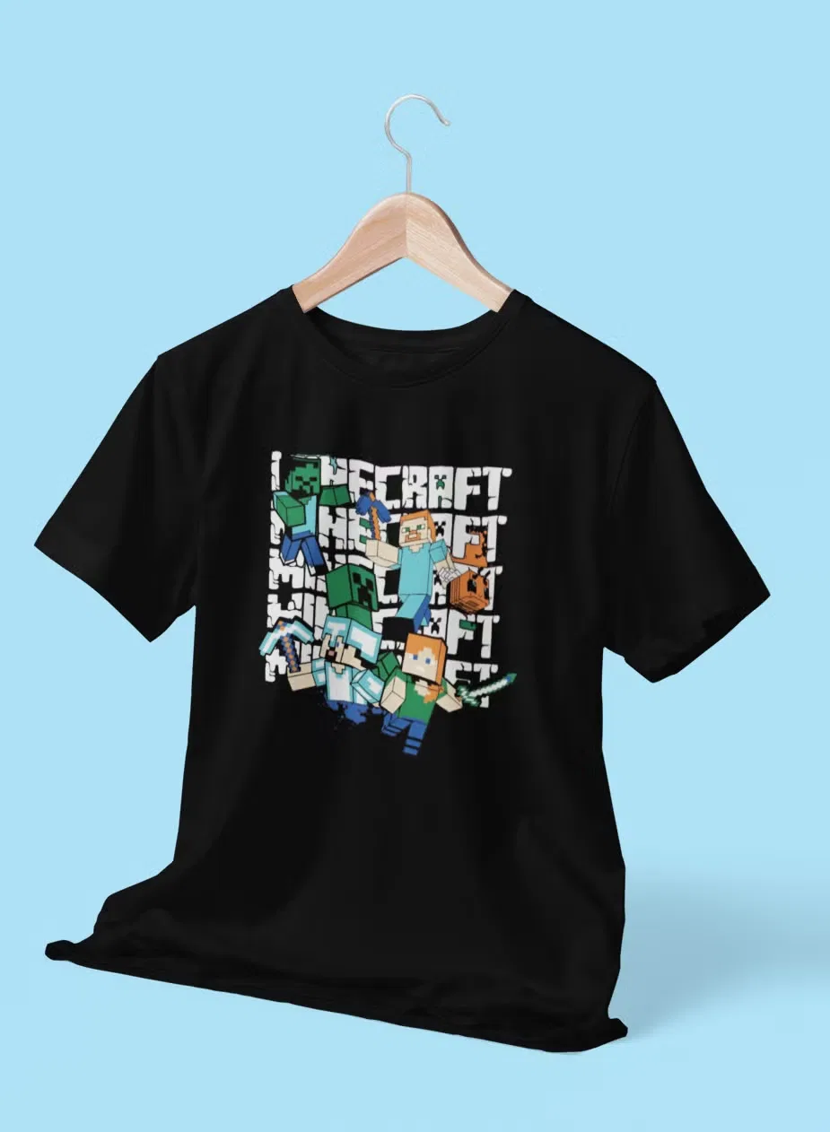 Футболка с принтом Minecraft Zoom, черный