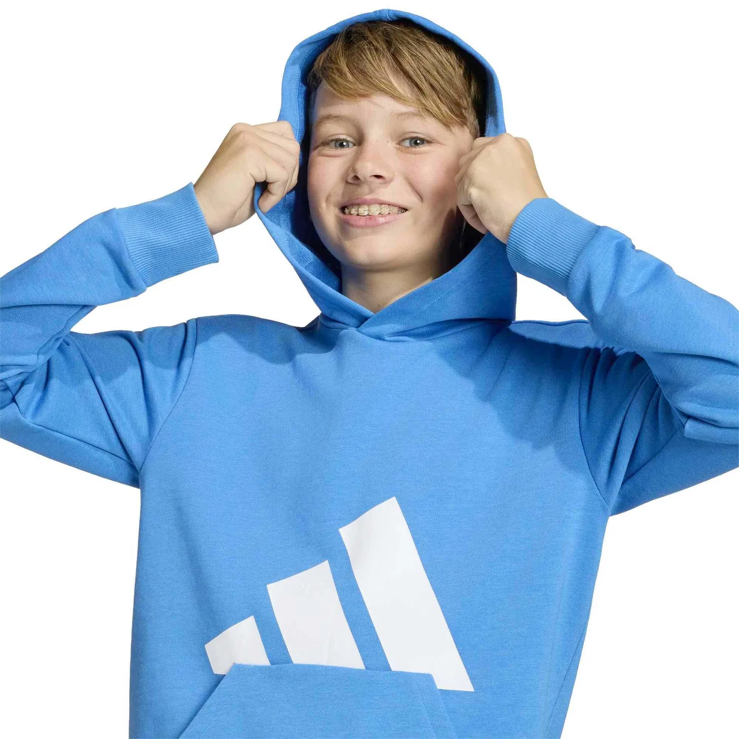 Детское худи с капюшоном Adidas Sport J Bl Ft Hd 280 Sweatshirt, Hellblau — фото 4