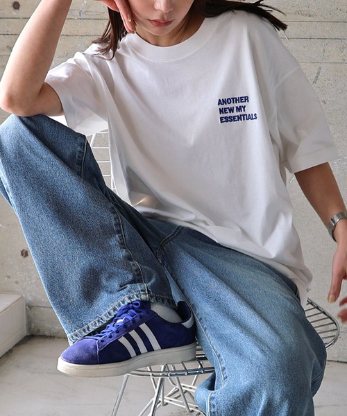 

Футболка с короткими рукавами, вышитый логотип ANME, бело-синяя