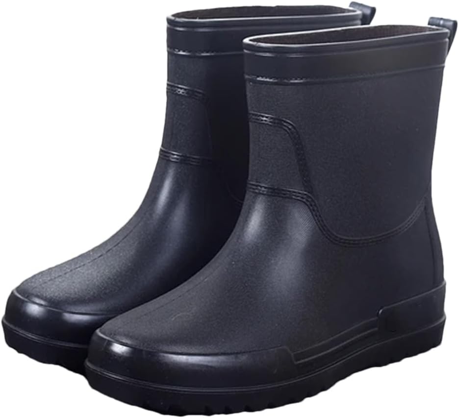 

Мужские кухонные резиновые ботинки Wjnvfioo- износостойкие, противоскользящие, с утеплителем, водонепроницаемые, черный