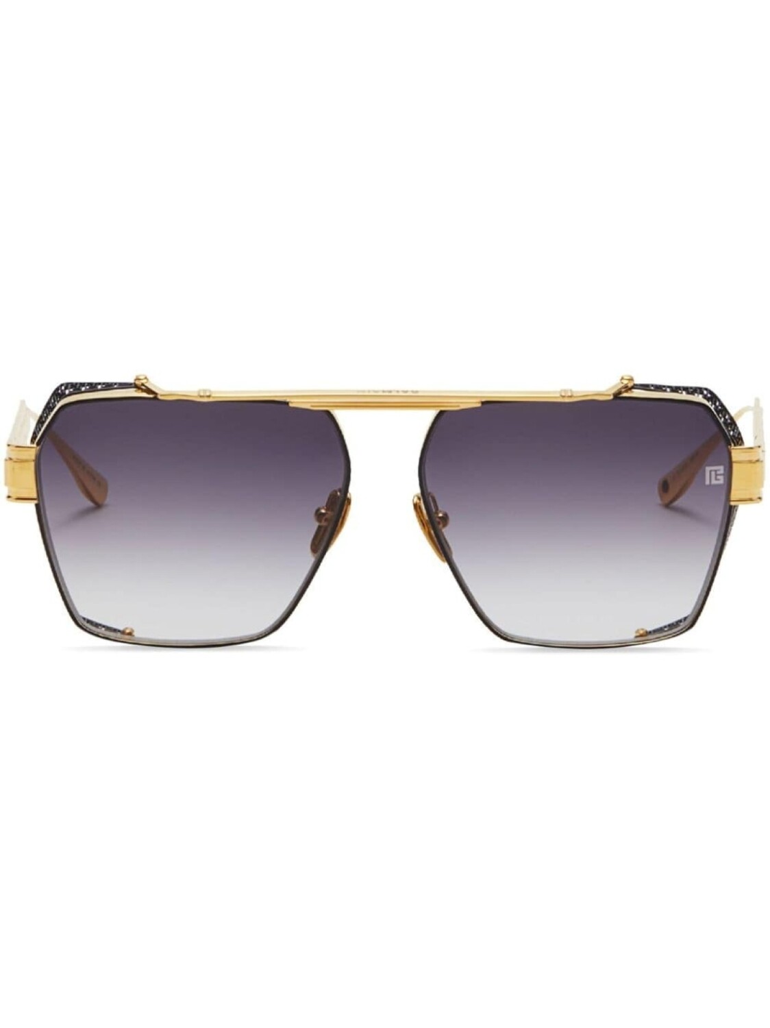 

Balmain Eyewear солнцезащитные очки в массивной оправе с логотипом, золотой