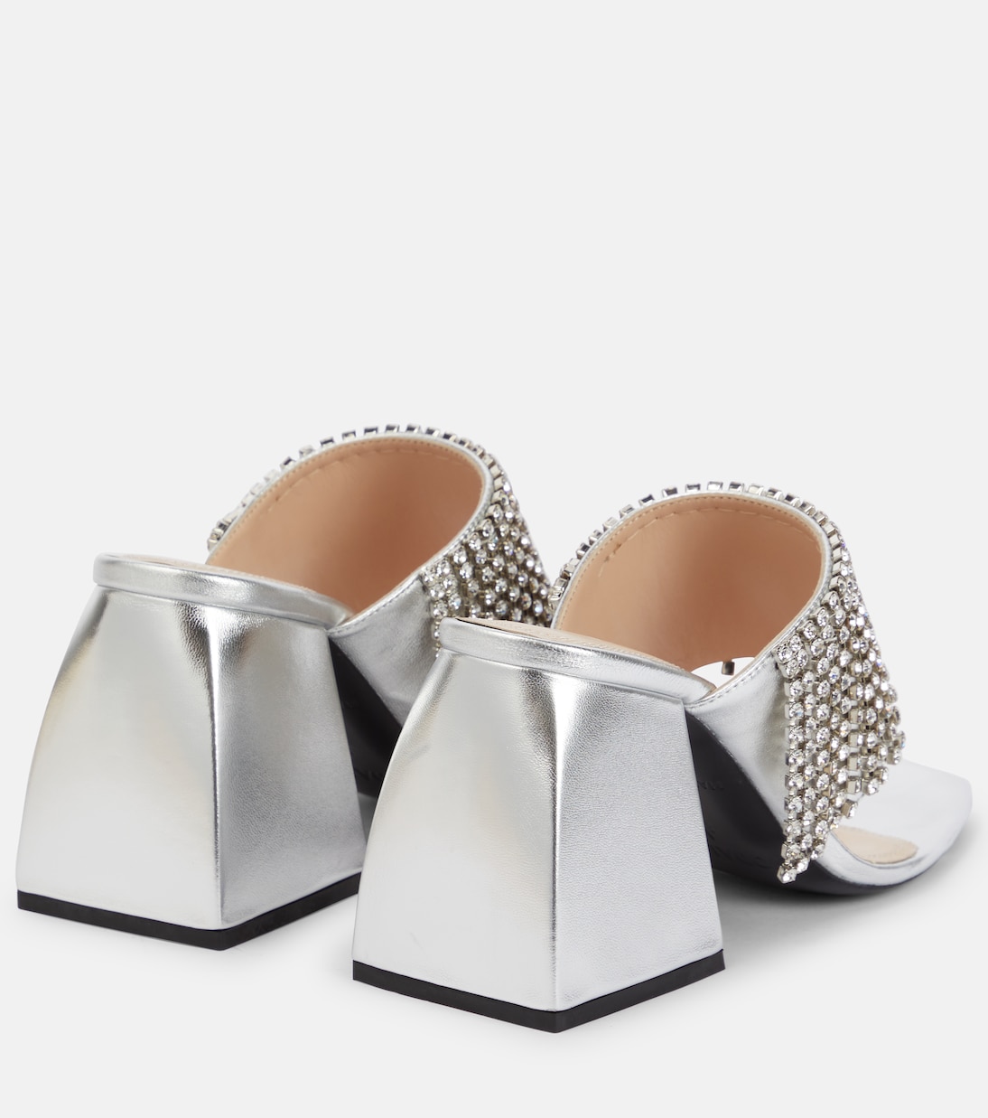 Сандалии из кожи с декором Preston Nodaleto, Silver Metallic Nappa — фото 3