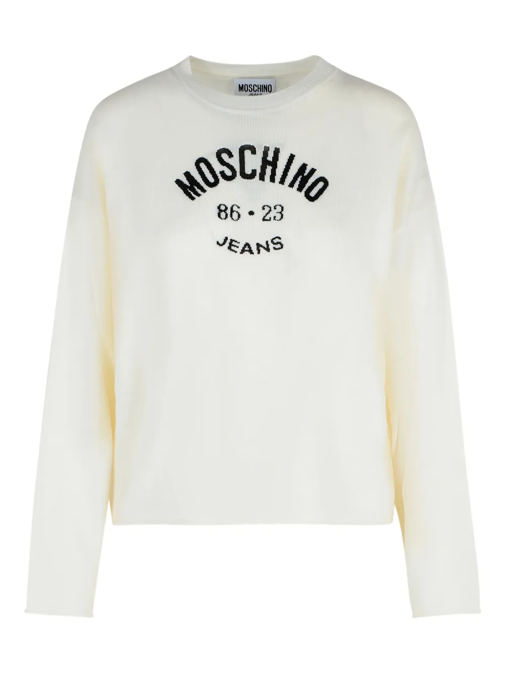

Свитер с круглым вырезом из натуральной шерсти MOSCHINO JEANS, белый