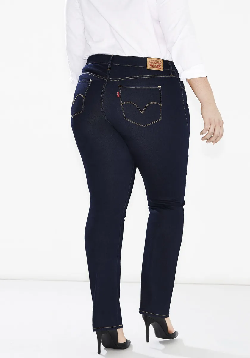 Прямые джинсы Levi's Plus "314 Shaping Straight", хлопок стрейч, цвет Rinsed — фото 2