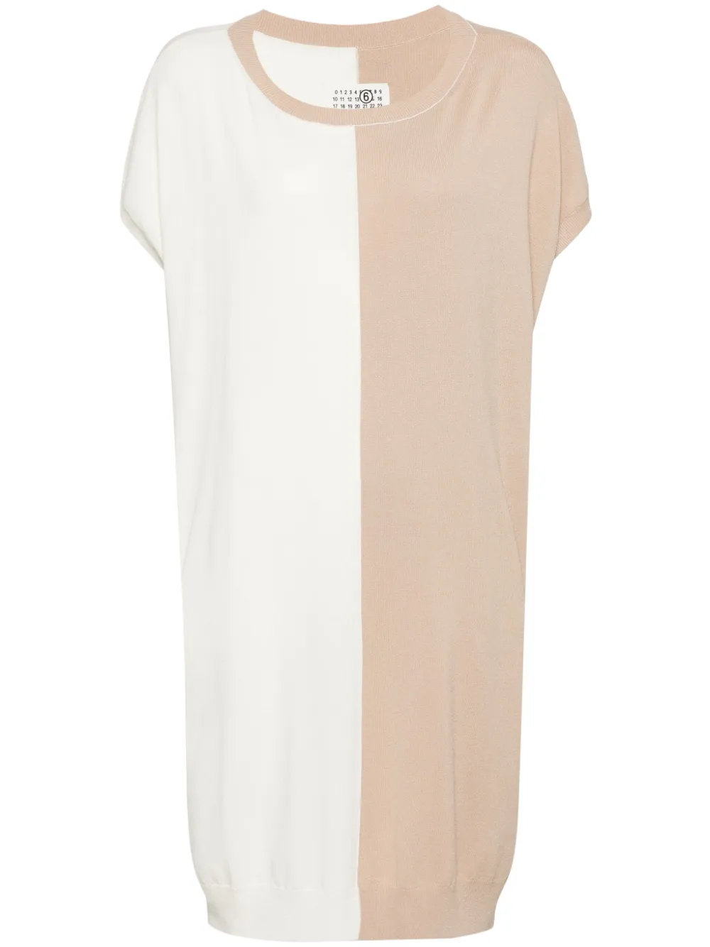 

Трикотажное платье в двух тонах MM6 Maison Margiela, коричневый