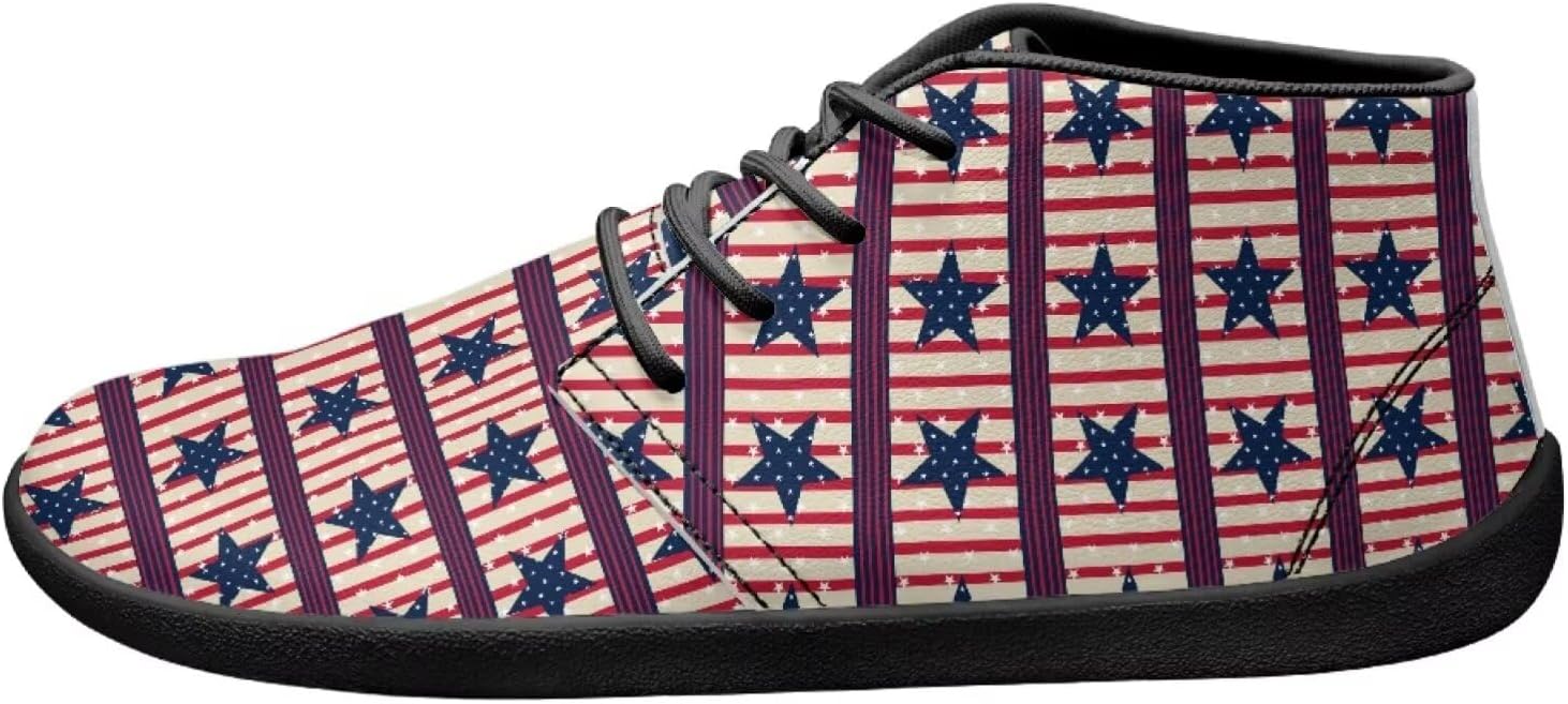 

Мужские модные ботинки Forchrinse с принтом серой собаки и сердцем, средние по высоте, для прогулок, водонепроницаемые, повседневные ботинки на шнуровке, чукка, Us Flag Star