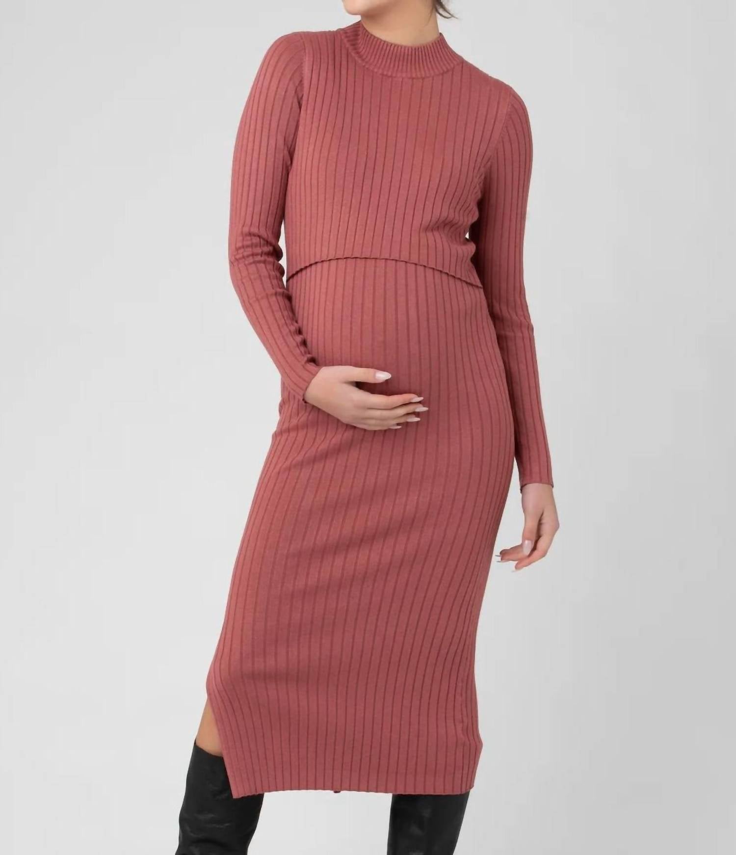 

Платье для кормления Nella Nursing Knit в цвете Rouge Ripe Maternity