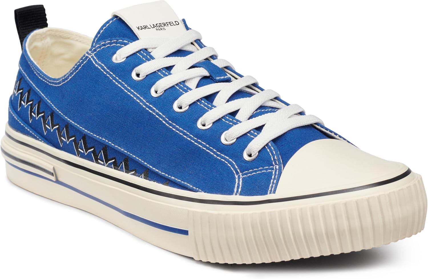 

Мужские низкие кеды Karl Lagerfeld из хлопкового холста с логотипом, темно-синий