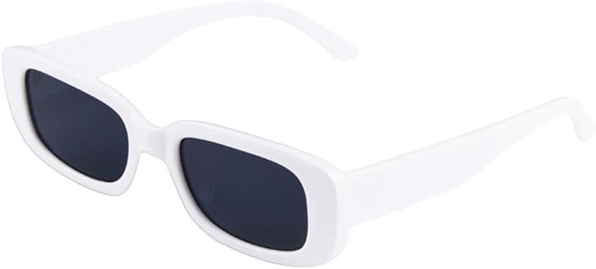 

Ретро-солнцезащитные очки маленького прямоугольного размера для женщин, популярные модели с металлическими шарнирами, модные мужские солнцезащитные очки UV400 HVTVTLA, White Grey