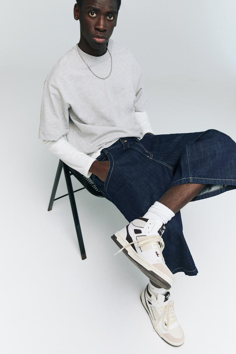 

Высокие ретро-кеды Pull And Bear, белый