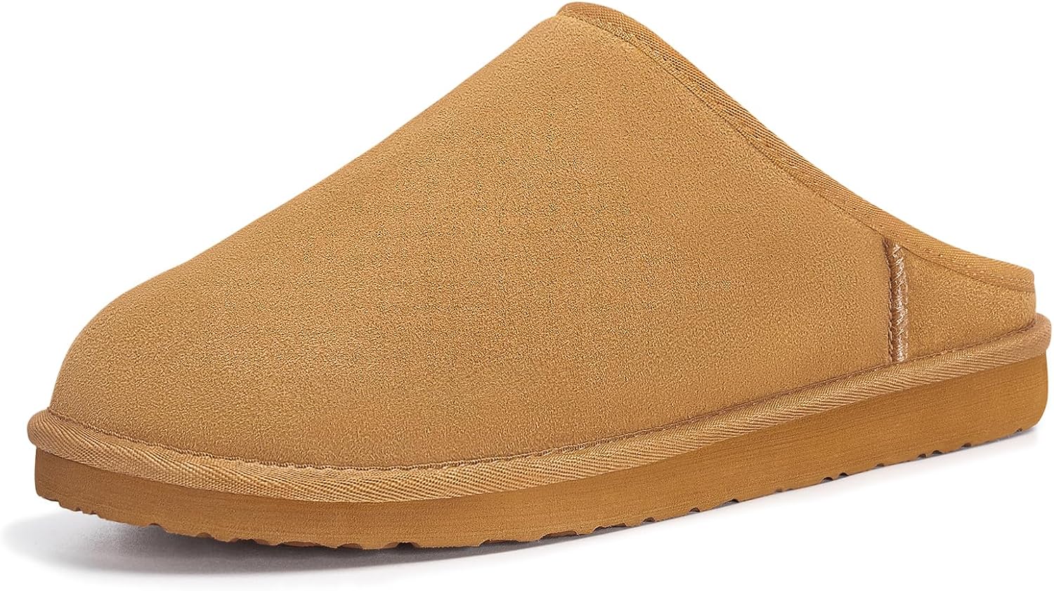 

Мужские зимние тапочки FITORY из натуральной кожи, удобные замшевые туфли с мягкой стелькой из памяти формы, с теплой подкладкой из флиса для дома и улицы, размеры 7-14, Slip On-chestnut