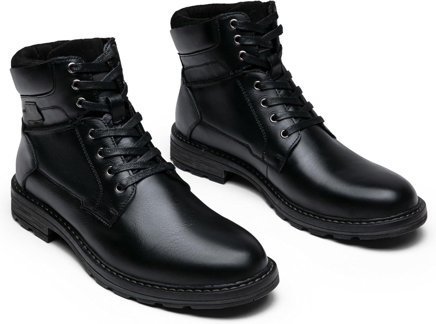 Мужские повседневные ботинки Jousen Chukka из кожи для делового стиля, черный — фото 4