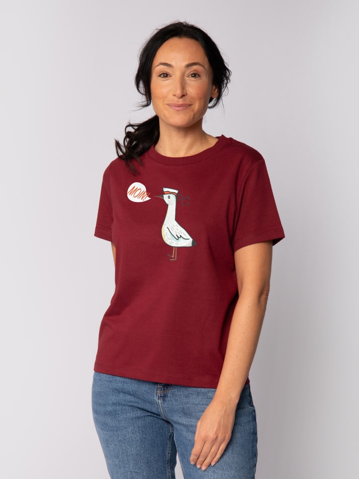 

Футболка Moin Seagull в цвете винно-красный wat Apparel
