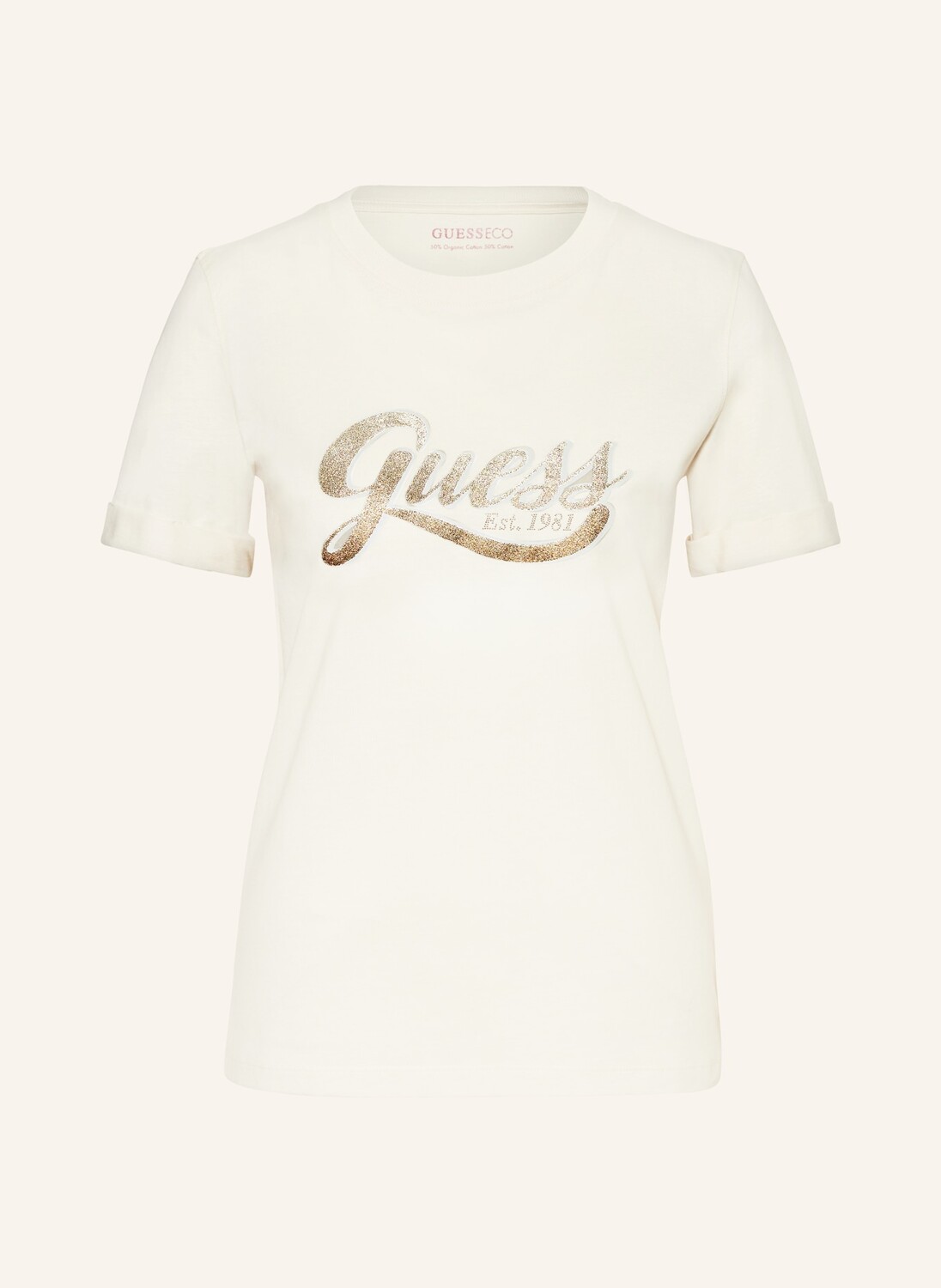 

Футболка с драгоценными камнями Guess, бежевый