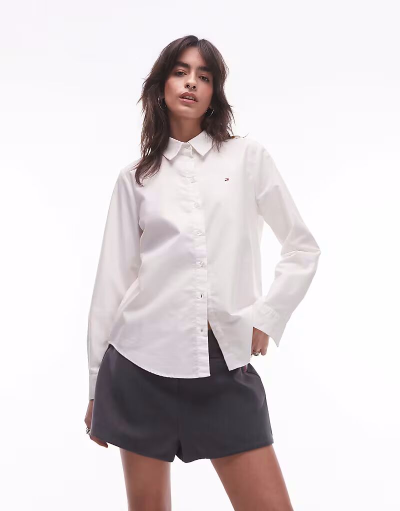 

Рубашка свободного кроя Tommy Hilfiger oxford белого цвета