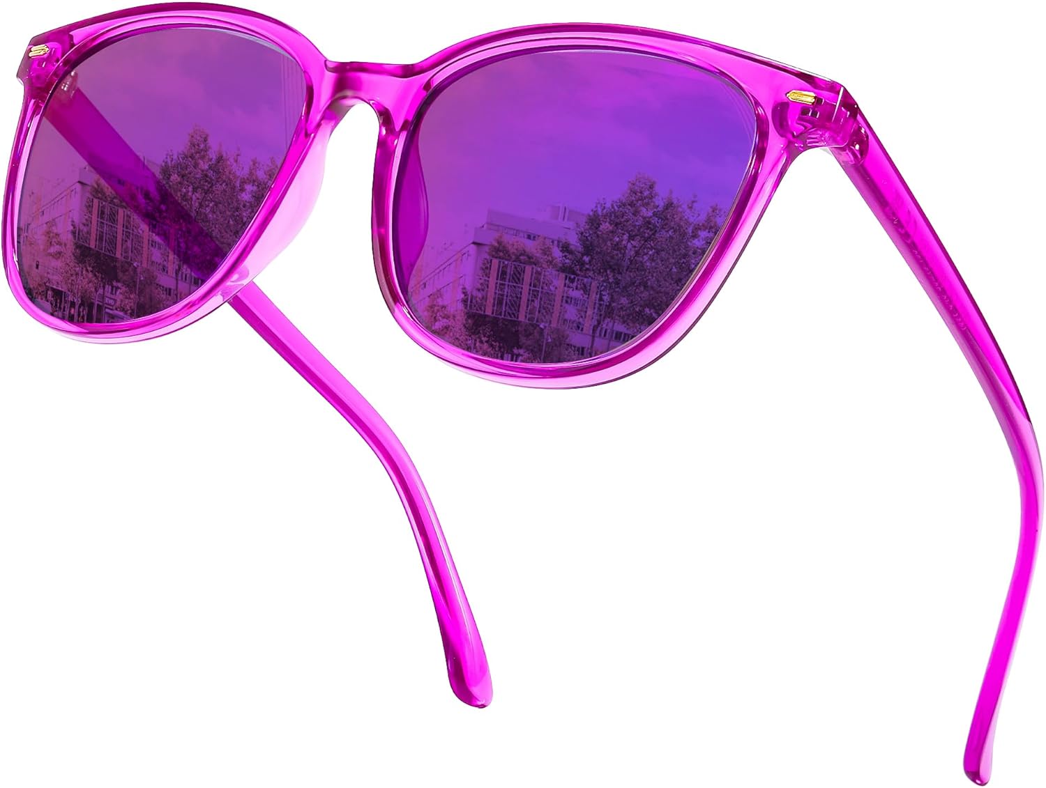 

Солнцезащитные очки SIPHEW с зеркальными поляризованными линзами для женщин - дизайнерские квадратные пляжные очки большого размера с защитой от УФ-излучения UV400, A12-dark Purple Frame Purple Mirror Len