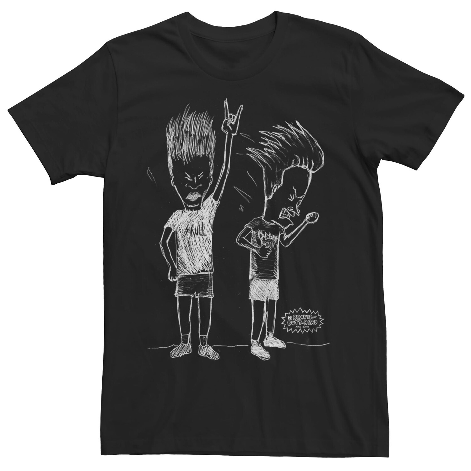 

Мужская футболка Beavis And Butthead Rock Out Sketch Licensed Character, черный