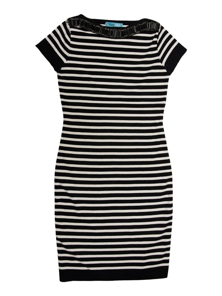 

Короткое платье TOOCHE Kurzes Strick Stripes, белый