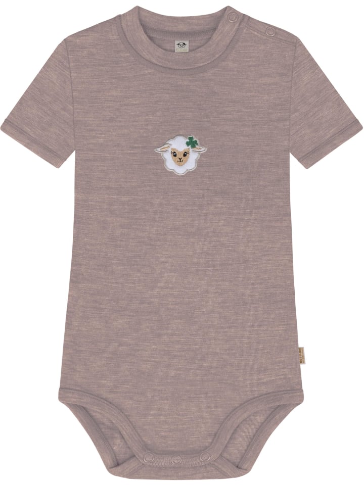 

Normani Outdoor Sports Детский боди с короткими рукавами, изготовленный из 100% органической мериносовой шерсти, с застежками-кнопками, розового цвета