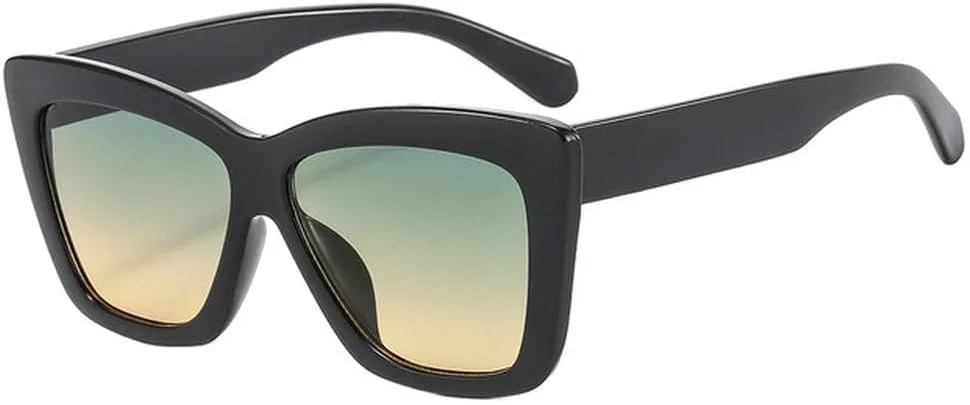 

Солнцезащитные очки в полосатой оправе для женщин и мужчин, роскошные солнцезащитные очки в винтажном стиле, защита от ультрафиолета UV400 TVTBBVV, Black Green