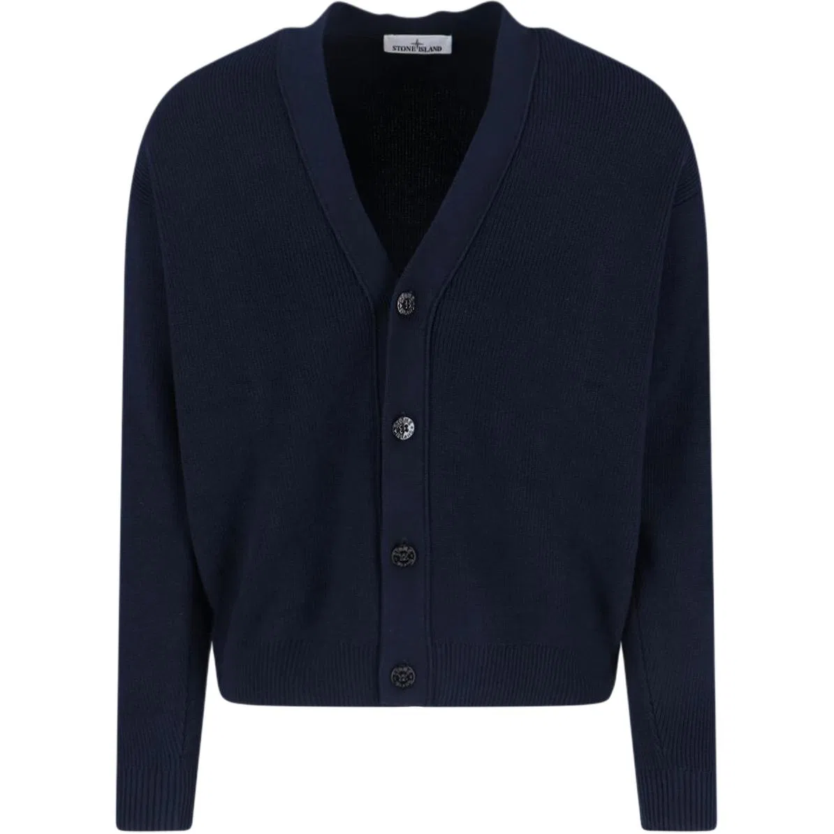 Вязаный кардиган на пуговицах Stone Island Marine Blue