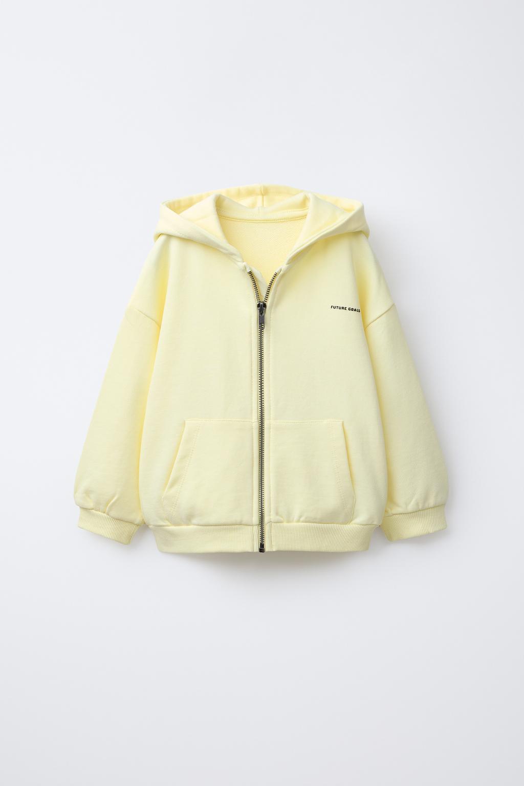 

Толстовка с рельефным слоганом ZARA, цвет Light yellow