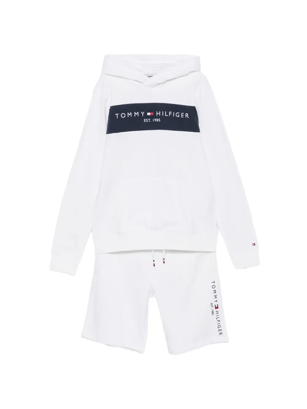 Комплект из худи и шорт с вышитым логотипом Tommy Hilfiger Junior, белый