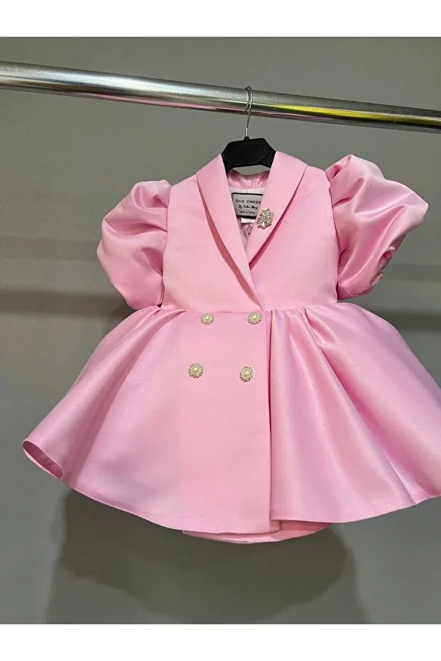 Детское платье-жакет для девочек хлопковое She Dress, Pink — фото 2